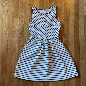 Black & White Striped Sleeveless Dress by Maeve
